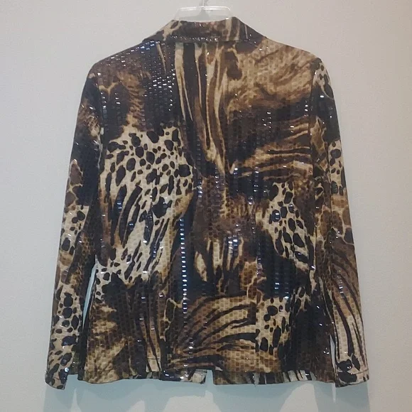 Ruby Rd. Sequins animal print jacket - Picture 3 of 5